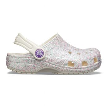Saboti Crocs Toddler Classic Glitter Clog Alb - Oyster