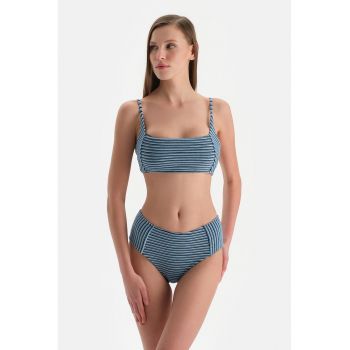 Sutien de baie bandeau cu model cu dungi