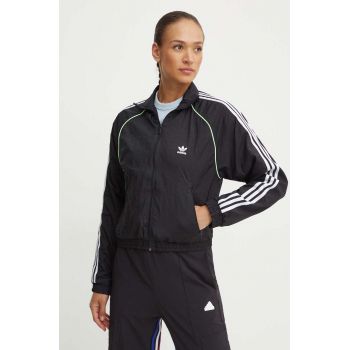 adidas Originals geaca femei, culoarea negru, de tranzitie, IT9689