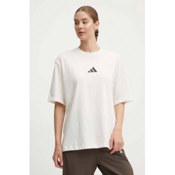 adidas Performance tricou de antrenament Strength culoarea bej, IW0136