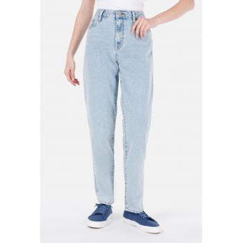 Blugi boyfriend fit cu talie inalta