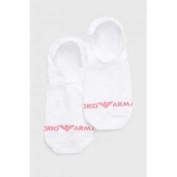 Emporio Armani Underwear sosete 2-pack femei, culoarea alb, 292312 4R229
