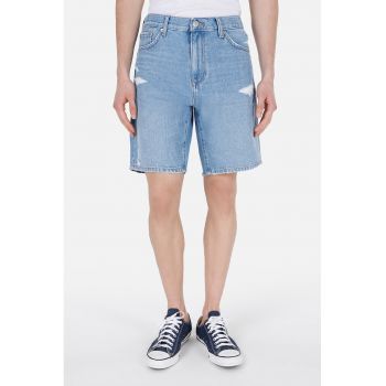 Pantaloni scurti din denim cu detalii cu aspect deteriorat