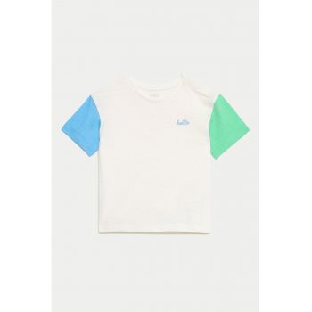 Tricou din bumbac cu detalii contrastante