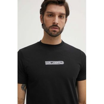 Karl Lagerfeld tricou barbati, culoarea negru, cu imprimeu, 543221.755085