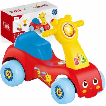Masinuta pentru copii fara pedale cu muzica si lumini Rider, recomandata copiilor de la 18 luni