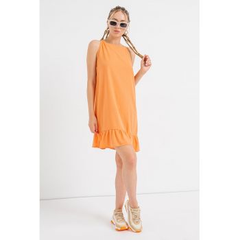 Rochie mini din amestec de in