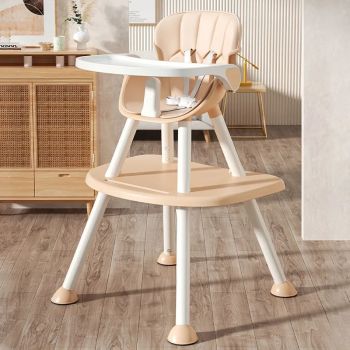 Scaun de masa pentru copii, Little Mom, multifunctional 4 in 1, cu centura de siguranta, tavita reglabila, suport pentru picioare, dimensiune 79 x 60 x 62 x 92 cm, Pink
