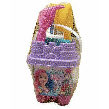 Set de joaca pentru plaja Small Castle Barbie cu 6 accesorii Purple  Pink