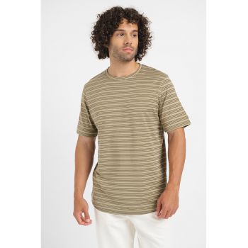 Tricou din amestec de bumbac cu model in dungi