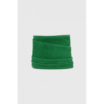 Answear Lab curea din piele intoarsa culoarea verde
