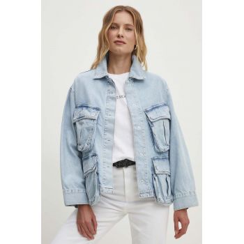Answear Lab geacă din denim femei, de tranziție, oversized