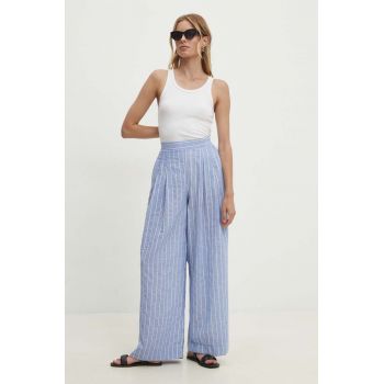 Answear Lab pantaloni de bumbac lat, high waist