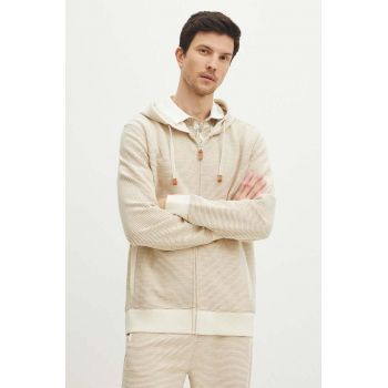 Medicine bluza barbati, culoarea bej, cu glugă