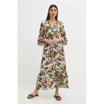 Medicine rochie culoarea bej, maxi, evazati