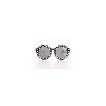 Ochelari de Soare, Zamo, Black White Dots, Protectie UV400, Model Rotund, Rama Alba, Lentile Negre
