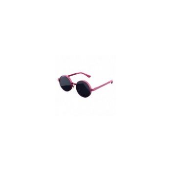 Ochelari de Soare, Zamo®,  Hoh Pink, Protectie UV400, Model Rotund, Rama Roz, Lentile Negre
