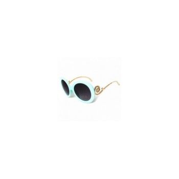 Ochelari de Soare, Zamo, Padova Floral Turcoaz, Protectie UV400, Model Rotund, Rama Turcoaz, Lentile Negre