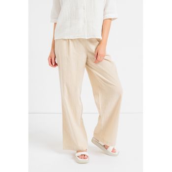 Pantaloni din bumbac cu croiala ampla