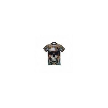 Tricou Barbati, Zamo®, 3D Dirty Skull, cu Imprimeu Reptila, Model Craniu, Marimea M
