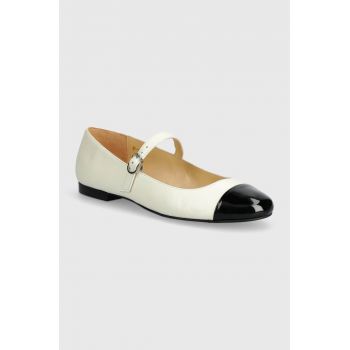 Alohas balerini de piele Musa culoarea alb, S100502-03