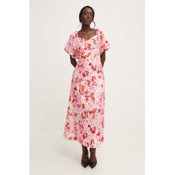 Answear Lab rochie culoarea rosu, midi, evazati