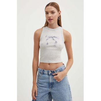 Hollister Co. top femei, culoarea gri ieftin