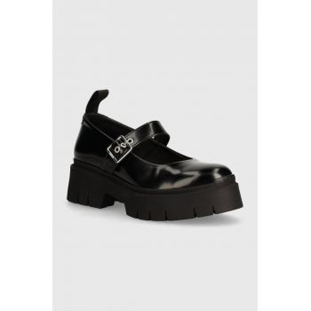 HUGO pantof Kris femei, culoarea negru, cu toc plat, 50523242