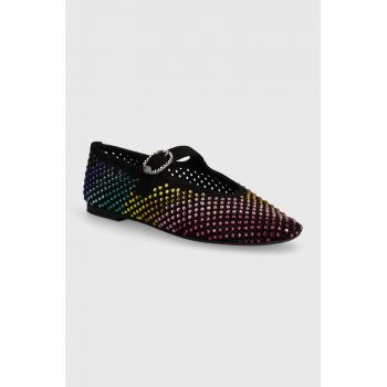 Kurt Geiger London balerini din piele intoarsa Mayfair Ballet Flat culoarea negru, 2656305209