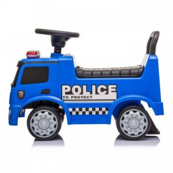 Masinuta pentru copii fara pedale Ecotoys Mercedes Politie Albastru, cu led, protectie anti-rasturnare, compartiment de depozitare, greutate maxim admisa 25 kg, recomandata copiilor de la 1 an