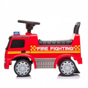 Masinuta copii fara pedale Ecotoys Mercedes Pompieri Rosu, cu led, protectie anti-rasturnare, compartiment de depozitare, greutate maxim admisa 25 kg, recomandata copiilor de la 1 an