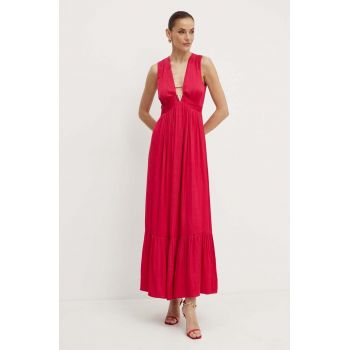 Morgan rochie RISIS culoarea roz, maxi, evazati, RISIS