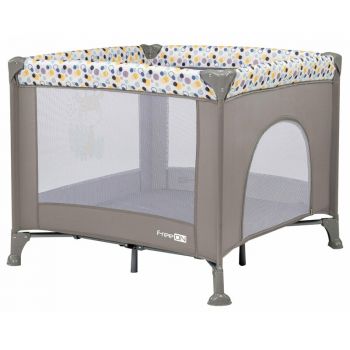 Tarc de joaca FreeON patrat 93x93x87 cm pana la 15 kg 6 luni+ Gri