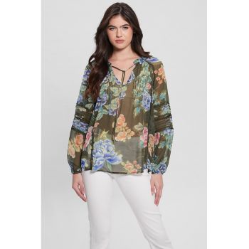 Bluza de sifon cu model floral
