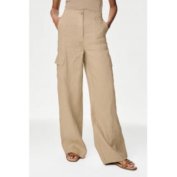 Pantaloni de in cu talie inalta