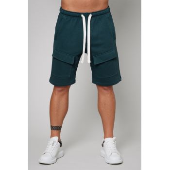 Pantaloni scurti cargo cu snur de ajustare in talie