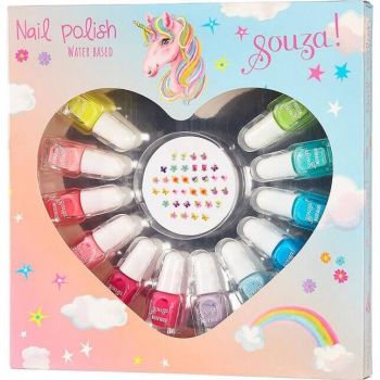 Set Unicorn 12 Lacuri Unghii Stickers Multicolor