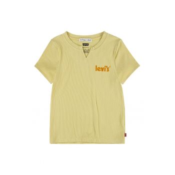 Tricou striat cu decolteu la baza gatului