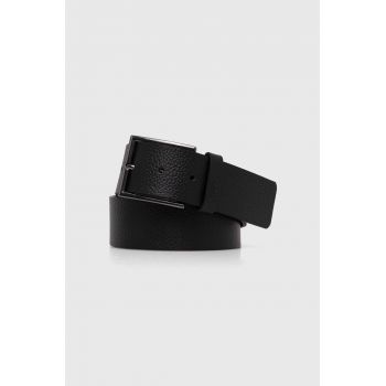 HUGO curea de piele barbati, culoarea negru, 50471562