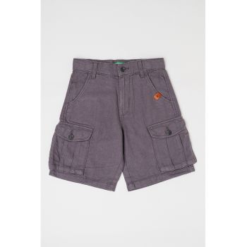 Pantaloni scurti cargo din amestec de in