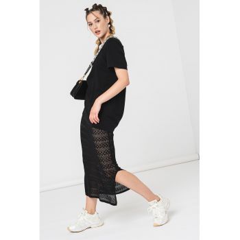 Rochie midi semitransparenta cu slituri laterale