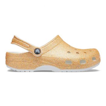 Saboți Crocs Classic Glitter Clog Portocaliu - Orange Sorbet