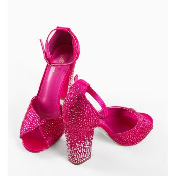 Sandale cu toc Rubyna Fuchsia ieftine
