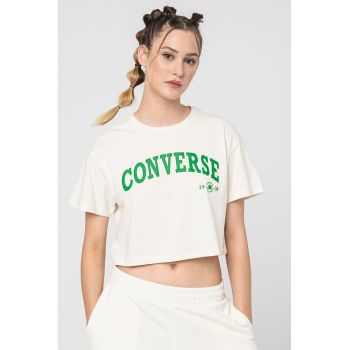 Tricou crop din bumbac Collegiate