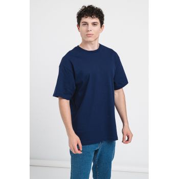 Tricou uni cu decolteu la baza gatului