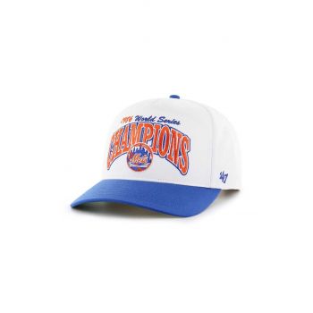 47 brand șapcă din amestec de lână MLB New York Mets culoarea alb, cu imprimeu, BCWS-ARCHH16CTP-WH86