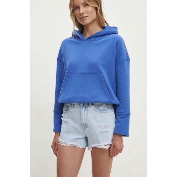 Answear Lab pantaloni scurti jeans femei, neted, high waist