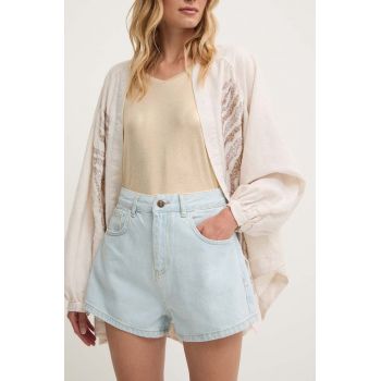 Answear Lab pantaloni scurti jeans femei, neted, high waist