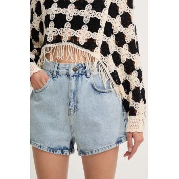 Answear Lab pantaloni scurti jeans femei, neted, high waist