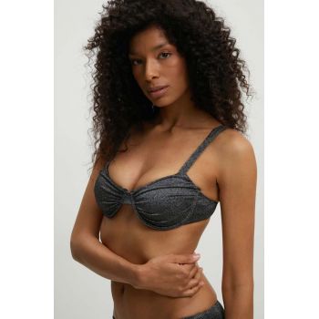 Answear Lab sutien de baie culoarea argintiu, cupa usor rigidizata
